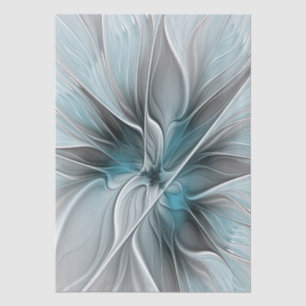 Blumiges Fraktal Modernes abstraktes Blumen Blau G Seidenpapier