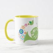 Blumiges französisches Horn-Musik-Geschenk Tasse (Links)