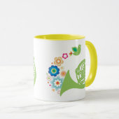 Blumiges französisches Horn-Musik-Geschenk Tasse (VorderseiteRechts)