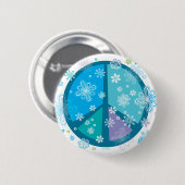 Blumiges Friedenszeichen Button (Vorne & Hinten)