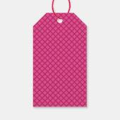 Blumiges Fuchsia-Karomuster Mädchenname Geschenkanhänger (Rückseite)