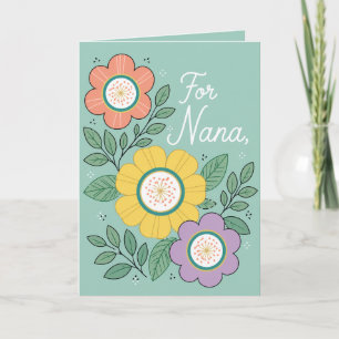 Blumiges „Für Oma“ Süßes Blumendesign für Großmutt Karte