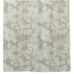 Blumiges Gänseblümchen samtige Creme-Textur Duschvorhang
