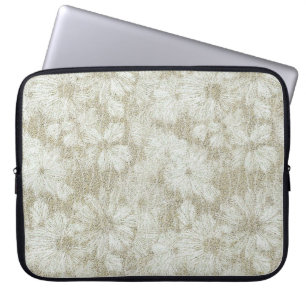 Blumiges Gänseblümchen samtige Creme-Textur Laptopschutzhülle