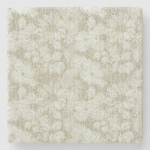 Blumiges Gänseblümchen samtige Creme-Textur Steinuntersetzer