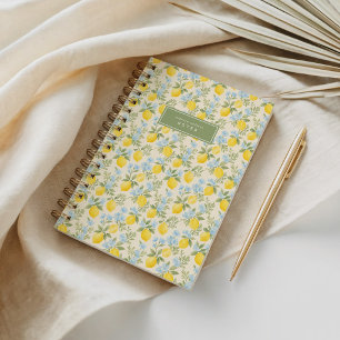 Blumiges Gelb, Grün und Blau Amalfi Notizblock