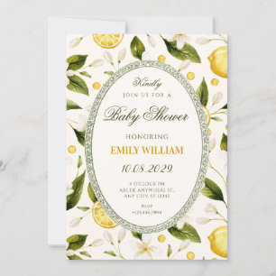 Blumiges Gelb nahtlos Baby Shower Einladung