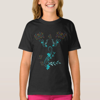 Blumiges geometrisches Verlaufs-T-Shirt für Mädche T-Shirt