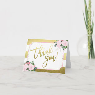Blumiges Gold-Faux-Foil   Danke