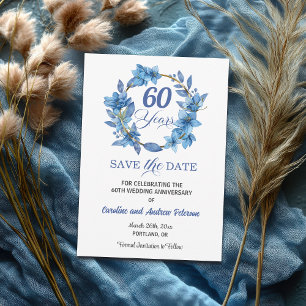Blumiges Goldrahmen-Jubiläum zum 60. Hochzeitstag Save The Date