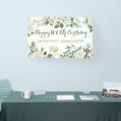 Blumiges Happy 100. Geburtstag Banner (Messe)
