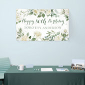 Blumiges Happy 80. Geburtstag Banner (Messeveranstaltung)