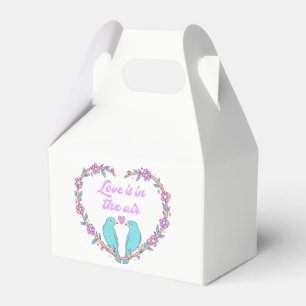 Blumiges Herz Türkis Liebesvögel Lila Liebe Geschenkschachtel