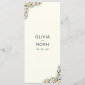 Blumiges Hochzeitsmenü - Boho-Stil Menükarte (Rückseite)