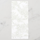 Blumiges Hochzeitsmenü Menükarte (Rückseite)