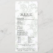 Blumiges Hochzeitsmenü Menükarte (Vorderseite)