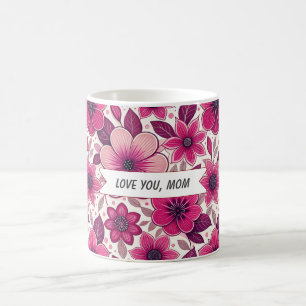 Blumiges „Ich liebe dich, Mutti“ Kaffeetasse