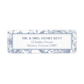 Blumiges Immergrün Elegante Hochzeit-Rücksendeadre (Vorne)