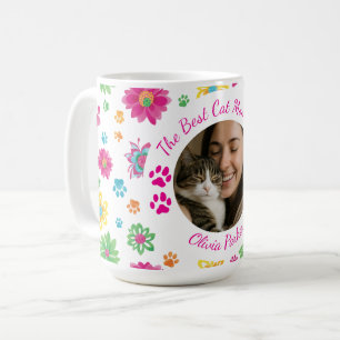 Blumiges individuelles Foto Best Cat Mom Kaffeetasse