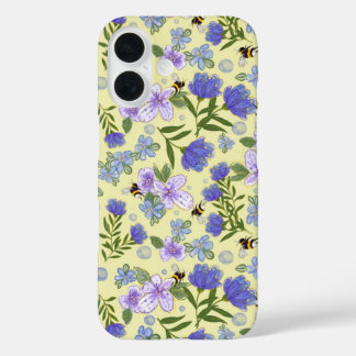 Blumiges iPhone 16 Design in Sanftem Gelb Hülle
