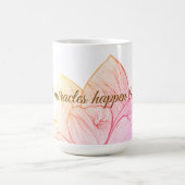 Blumiges "Lass Wunder mit Dir geschehen" Inspirier Kaffeetasse (Mittel)