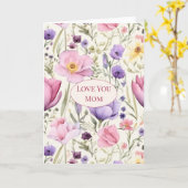 Blumiges "Liebe Mama" Karte (Gelbe Blume)