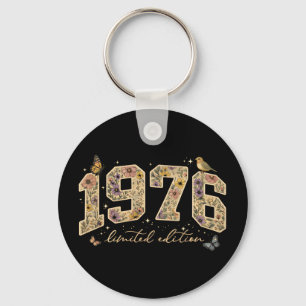 Blumiges limitiertes 50. Geburtstagsjubiläum 1976 Schlüsselanhänger