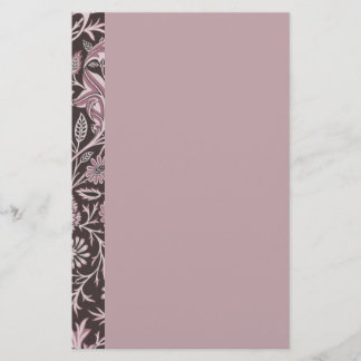 Blumiges Mauve und Schokolade Briefpapier