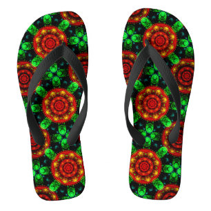 Blumiges modernes Boho-elegantes abstraktes Muster Badesandalen