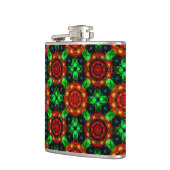 Blumiges modernes Boho-elegantes abstraktes Muster Flachmann (Links)