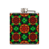Blumiges modernes Boho-elegantes abstraktes Muster Flachmann (Rückseite)