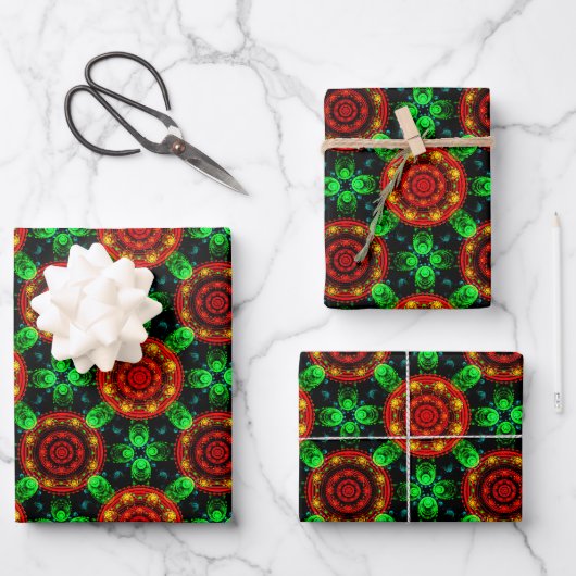 Blumiges modernes Boho-elegantes abstraktes Muster Geschenkpapier Set (Vorderseite)