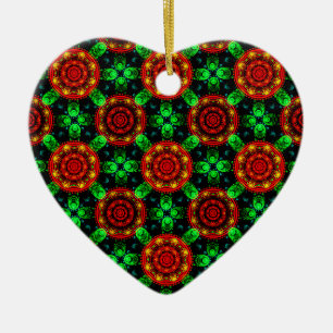 Blumiges modernes Boho-elegantes abstraktes Muster Keramik Ornament