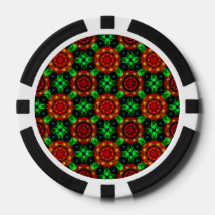 Blumiges modernes Boho-elegantes abstraktes Muster Pokerchips