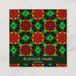 Blumiges modernes Boho-elegantes abstraktes Muster Quadratische Visitenkarte