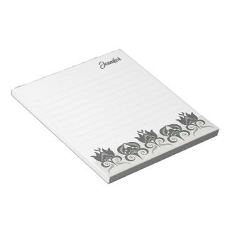 Blumiges modernes elegantes erdhaftes CC1290 linie Notizblock
