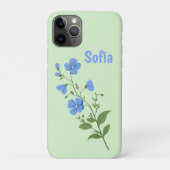 Blumiges modernes Gänseblümchen blau Mädchen elega Case-Mate iPhone Hülle (Rückseite)