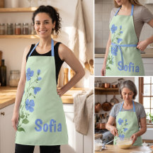 Blumiges modernes Gänseblümchen blau Mädchen elega
