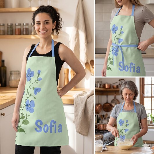 Blumiges modernes Gänseblümchen blau Mädchen elega Schürze