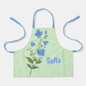Blumiges modernes Gänseblümchen blau Mädchen elega Schürze (Vorderseite)