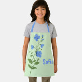 Blumiges modernes Gänseblümchen blau Mädchen elega Schürze (Insitu)