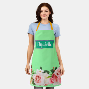 Blumiges modernes Gänseblümchen grün Mädchen elega Schürze