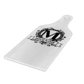 Blumiges Monogramm-Design Schneidebrett (Ecke)