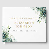 Blumiges Monogramm In Loving Memory Trauerfeier Gästebuch (Vorderseite)