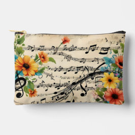 Blumiges Musikthema Zubehörtasche