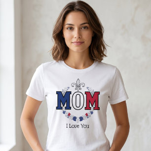 Blumiges Mutti-Design in den Farben der französisc Tri-Blend Shirt