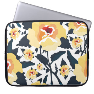 Blumiges nahtloses Muster mit Rosen. nahtloser Tex Laptopschutzhülle