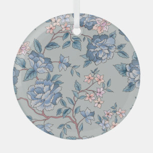 Blumiges nahtloses Muster, ornamentaler Gartenhint Ornament Aus Glas