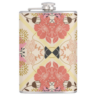 Blumiges nahtloses Vintage-Musterdesign. Flachmann