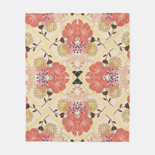 Blumiges nahtloses Vintage-Musterdesign. Fleecedecke